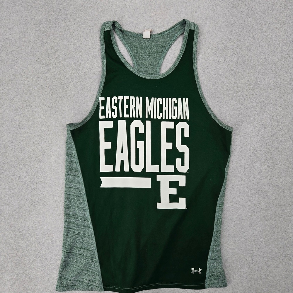 Under Armour Womens Small Eastern Michigan Eagles HeatGear Racerback Tank Top